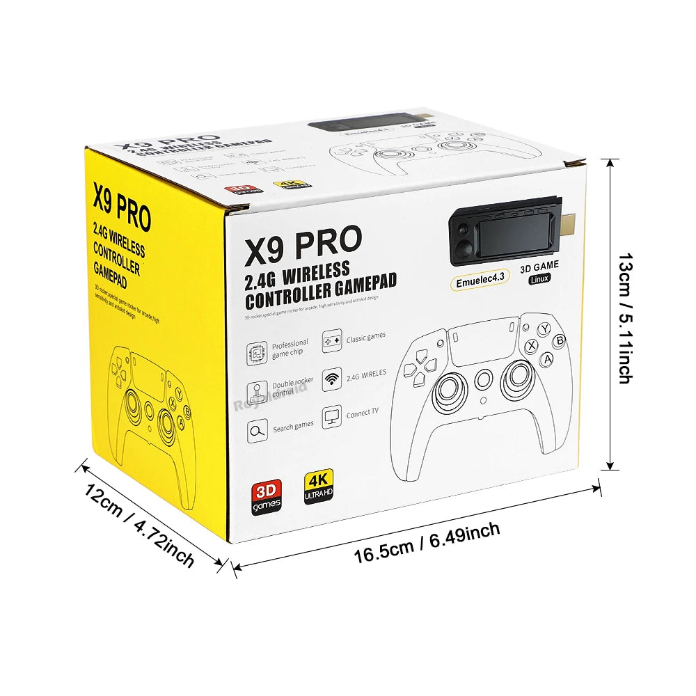 NEW 256G 50000+ Game X9 PRO Game Stick 4KHD Video Game Console 2.4G Double Wireless Controller 50+ Simulator For N64/PSP/PS1/GBA