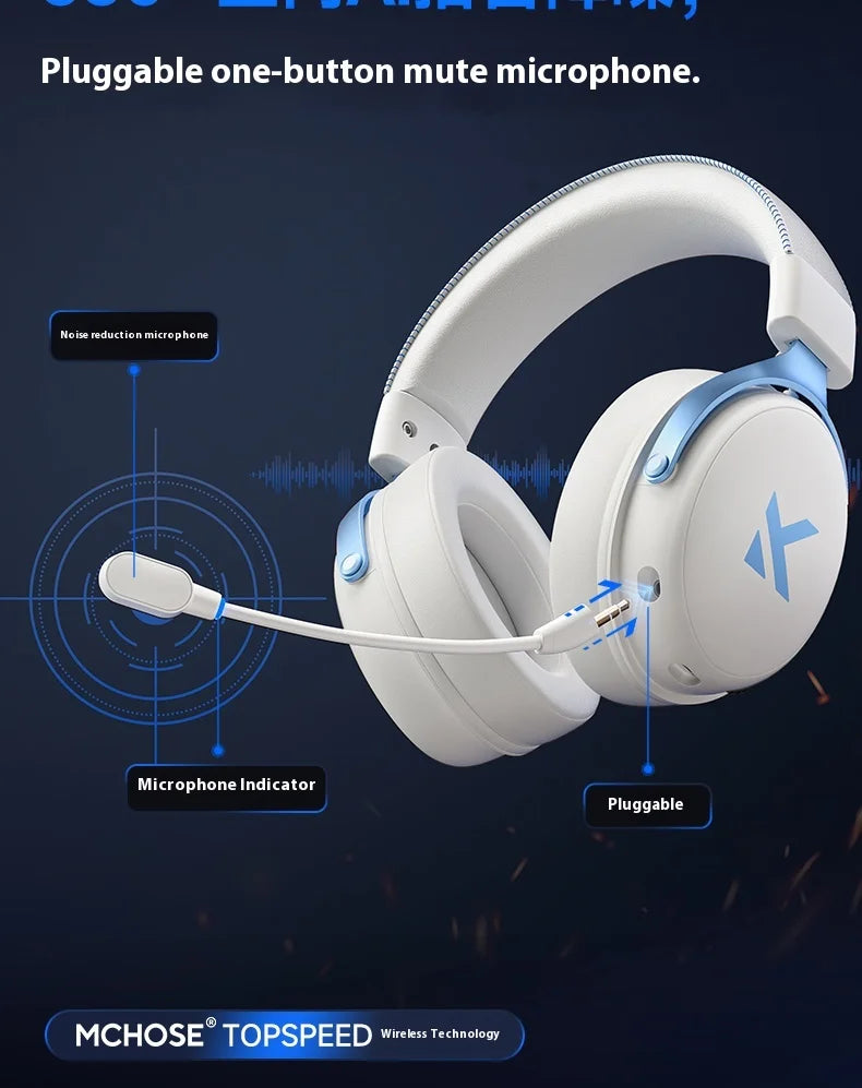 MCHOSE V9 pro Wireless Bluetooth Headset with Three Mode Microphone Noise Reduction Dynamic Low Delay for Office And Gaming