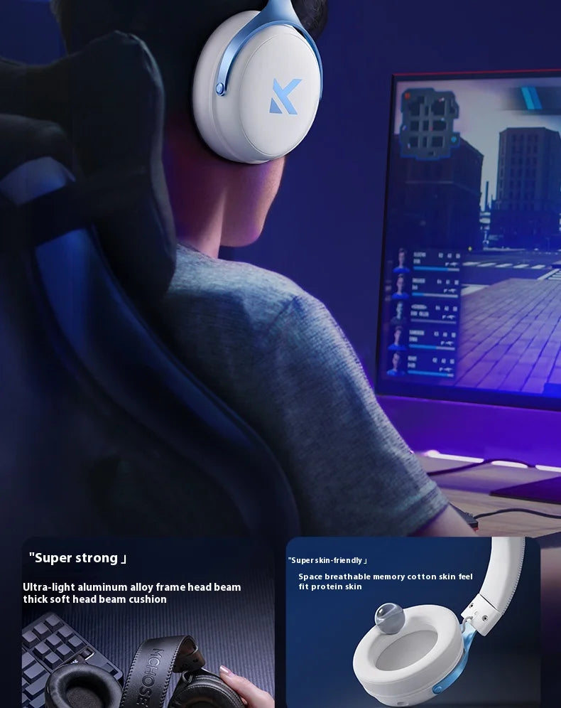 MCHOSE V9 pro Wireless Bluetooth Headset with Three Mode Microphone Noise Reduction Dynamic Low Delay for Office And Gaming