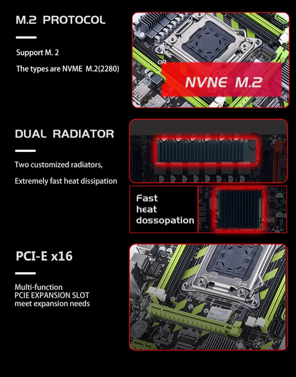 ENVINDA  X79 Motherboard LGA 2011 USB2.0 SATA3 Support REG Memory ECC And Processor Xeon E5 4DDR3 PCI-E NVME M.2