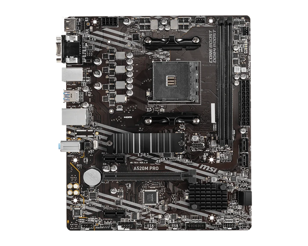 MSI A520M PRO AMD A520 AM4 Gaming Motherboard Support Ryzen 5700X 3400G 5500 5900X CPU DDR4 SATA 6Gb/s M.2 slot M-ATX