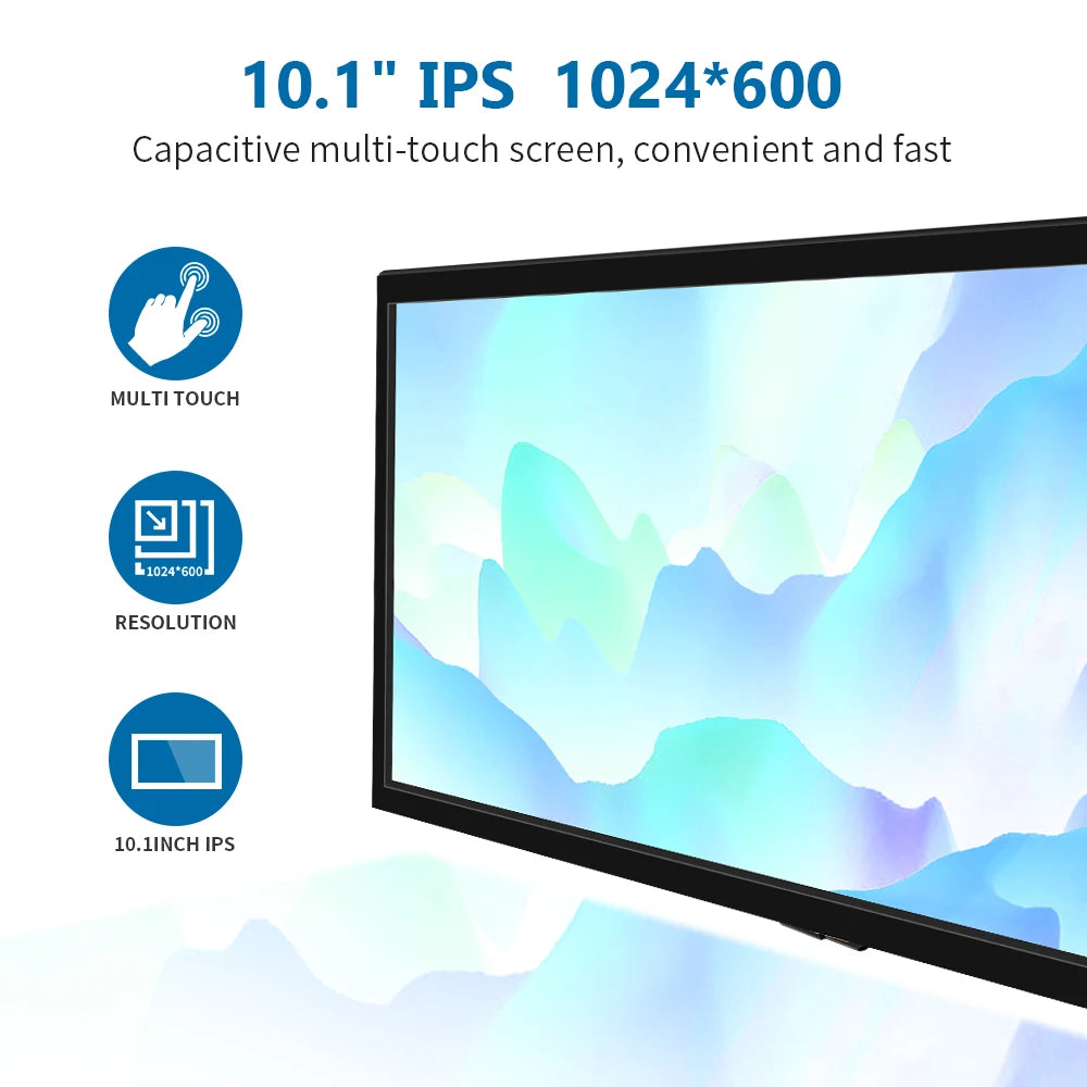 Portable Monitor gamer10.1 inch HD LCD (H) Computer Second 1024*600 LCD Display for PC Capacitive Touch Screen Raspberry Pi