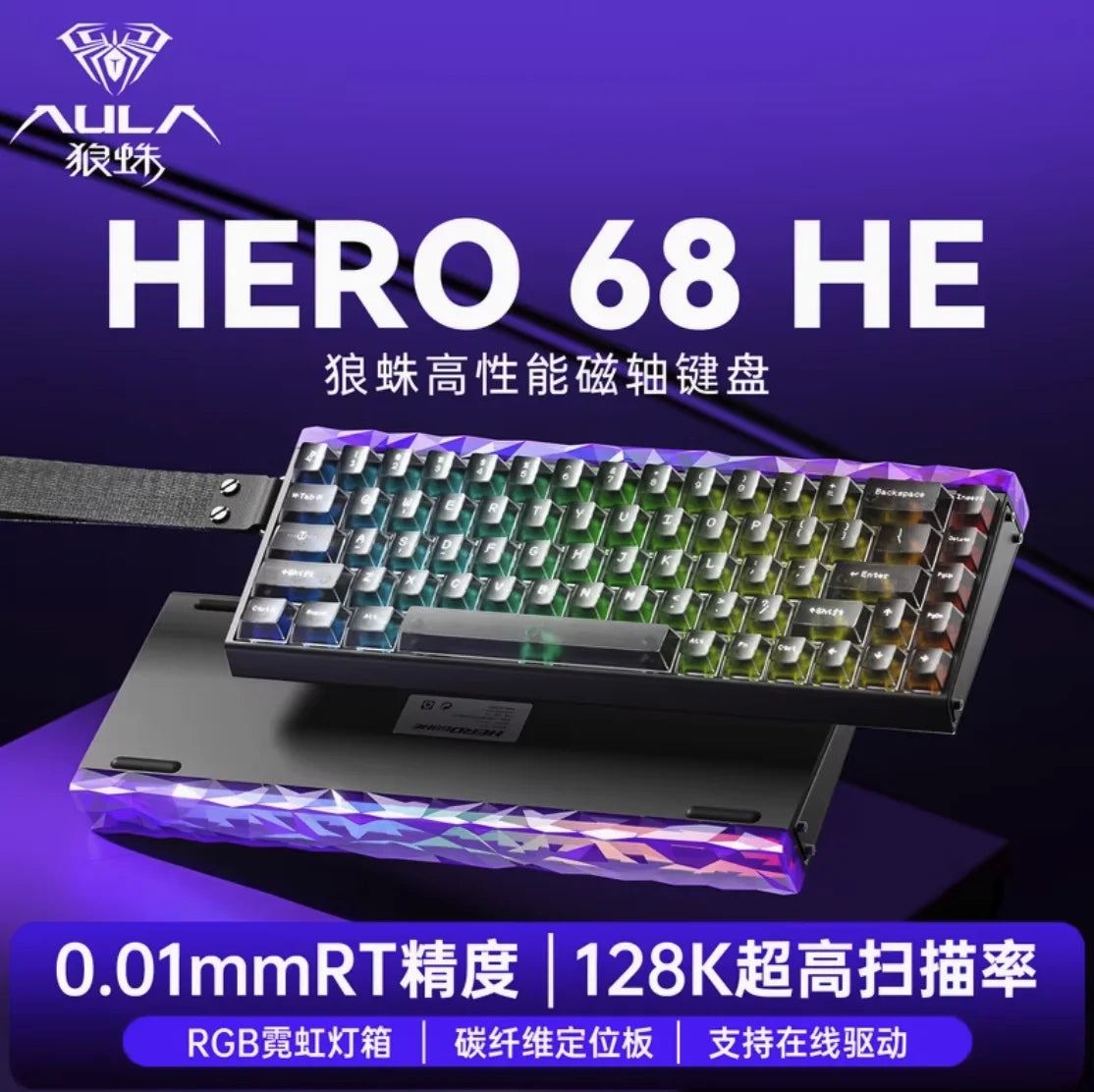 AULA Hero 68HE Magnetic Switch Mechanical Keyboard E-sports 8K RGB Hot Swap Wired PC Gaming Customize Keyboard Accessories Gifts