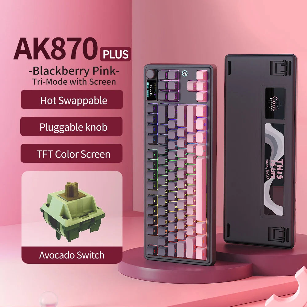 AJAZZAK870 mechanical keyboard, magnetic axis, color screen, adjustable key travel, 0.1 wireless three-mode gaming, e-sports